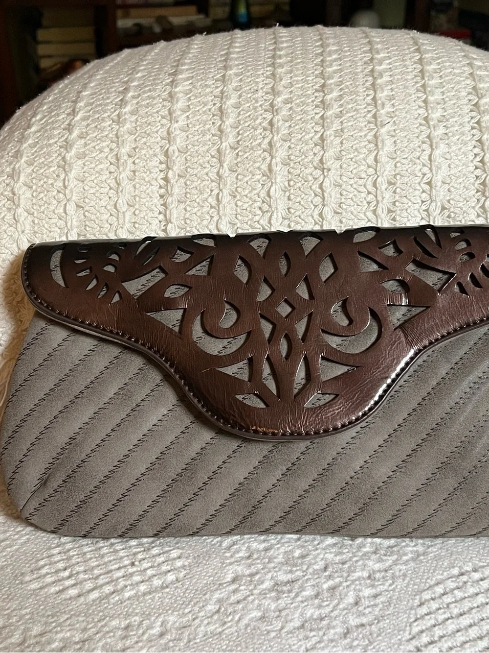 Taupe & Bronze shoulder/clutch bag